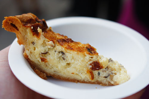 Wild mushroom and Gruyère cheese quiche