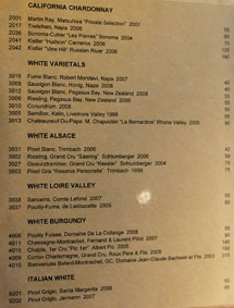 Matsuhisa Wine List