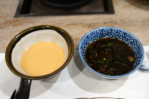 Shabu Shabu with 2 Types of Dipping Sauces and Egg-Drop Zosui