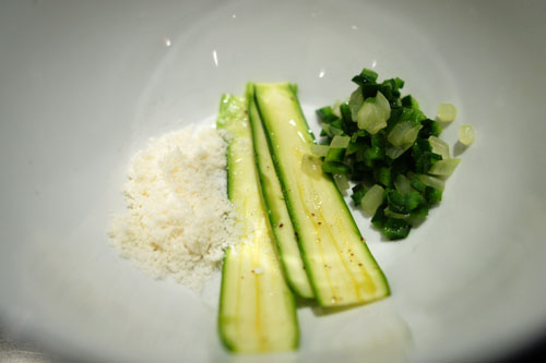 corn. zucchini. cotija. poblano. white onion.