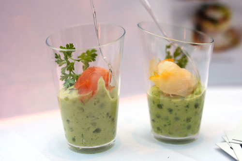 Sweet Pea Tapioca with Smoked Salmon