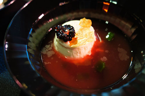 Panna Cotta with Watermelon Soup