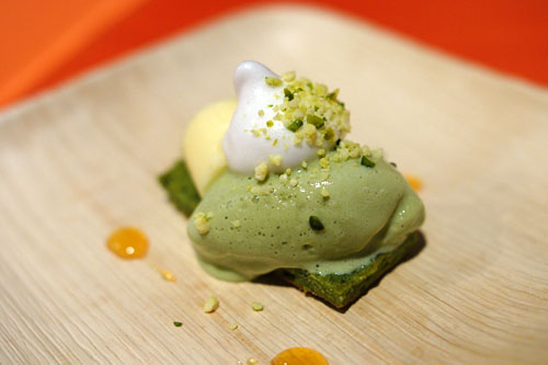 Green Tea and Yuzu Parfait, Candied Pistachio