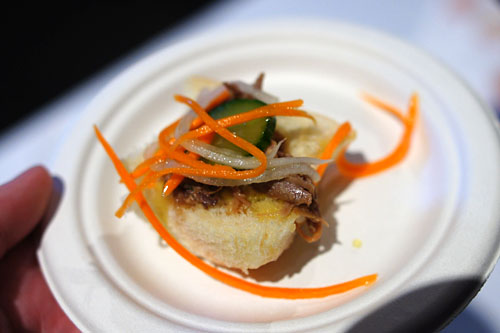 BBQ Duck Tartine with Carrot and Daikon