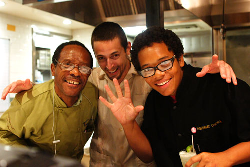 Georges Laguerre with 17-year-old son Michael