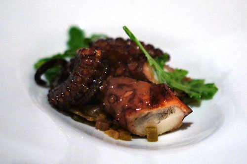 charred octopus with caponata siciliana