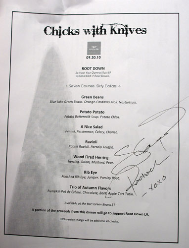 Test Kitchen (Chicks with Knives) Menu