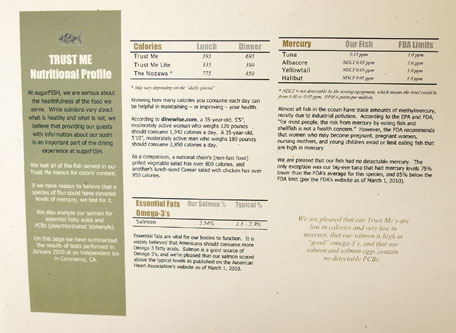 sugarFISH Nutritional Information