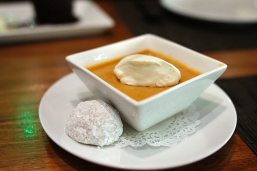 Lark Creek Butterscotch Pudding - crème chantilly, pecan wedding cookie