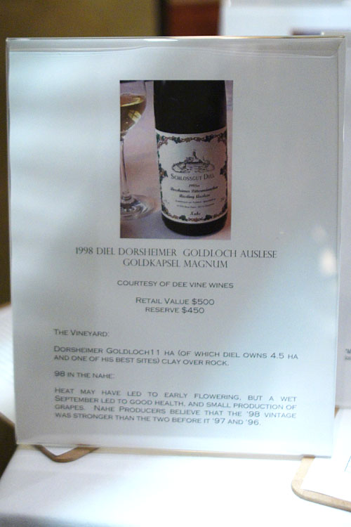 Silent Auction - 1998 Diel Dorsheimer Goldloch Auslese Goldkapsel Magnum