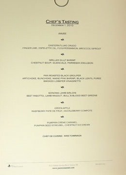 Joe's Chef's Tasting Menu