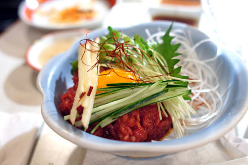 Marinated Raw Beef with Egg Yolk