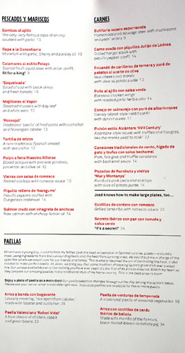 Jaleo Menu