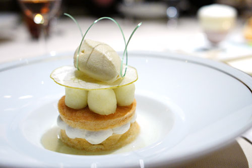 Vanilla Butter Poached Apple Cream Puff with Maple Ice Cream