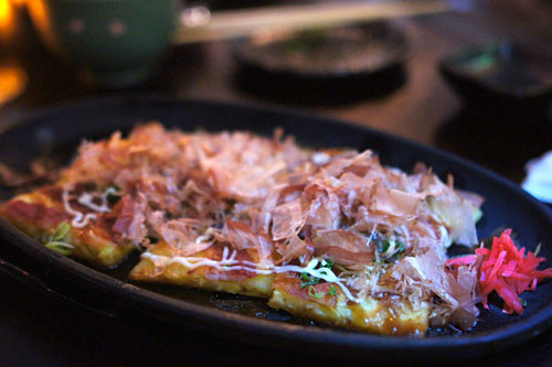 Pork and vegetable okonomiyaki pancake