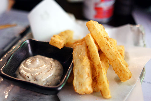 Toranoko french mountain potato fries with plum aioli