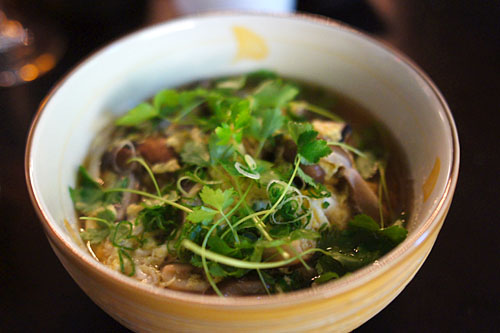 Kinoko zosui porridge of rice and egg