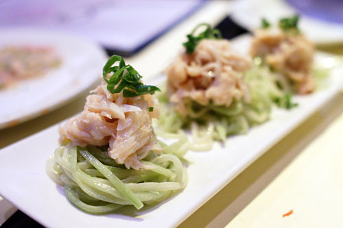 DUNGENESS CRAB SALAD 'Nest' with cucumber in ginger dressing