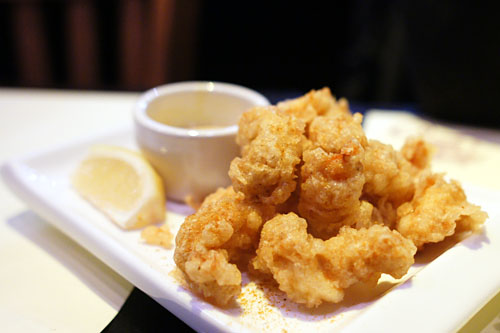 curry-infused SHRIMP TEMPURA with okinawan sea salt