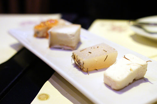 assorted four CHEESE PLATE, chef's choice with Zabbia Late Harvest wine jelly