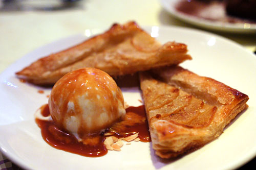 Apple Tart with tahitian vanilla gelato and caramel sauce