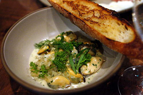 Mussels, Tarragon, Pernod, Fennel, Toast