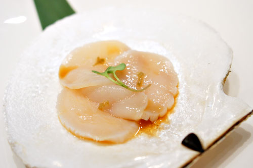 Live Scallop Sashimi