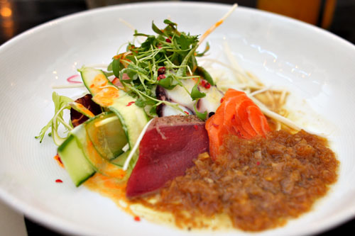 Sashimi Salad w/ Tataki, Tako Carpaccio, and Tasmanian Ocean Trout