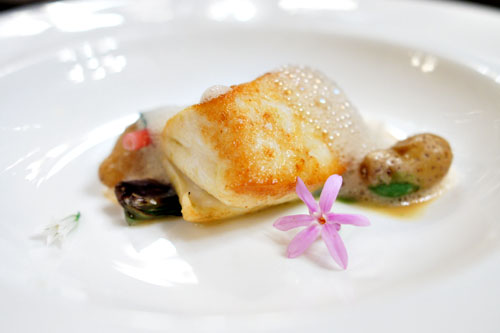 alaskan halibut, potato, oyster & ramps