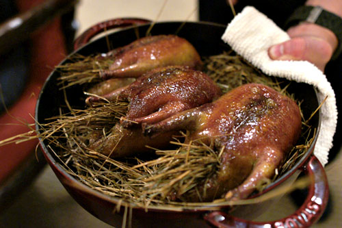Squab Roasted in Hay