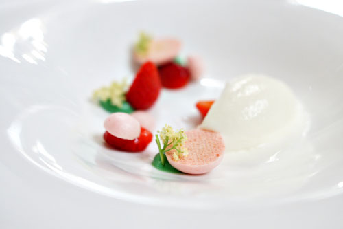 verbena, mascarpone, crows pass strawberries & elderflower