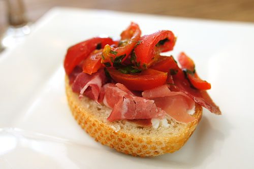 Goat Chevre Proscuitto Bruschetta