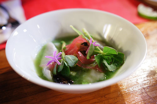 Ceviche, Cucumber Water, Purslane