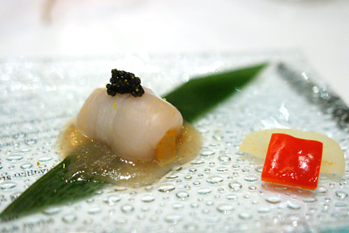 hokkaido scallop and monkfish liver