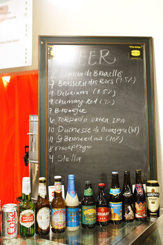 Burger Parlor Beer List