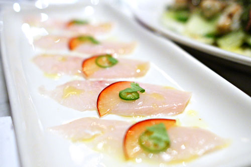 Hamachi Crudo with Santa Rosa Plum, Serrano Chili, Cilantro & Lemon