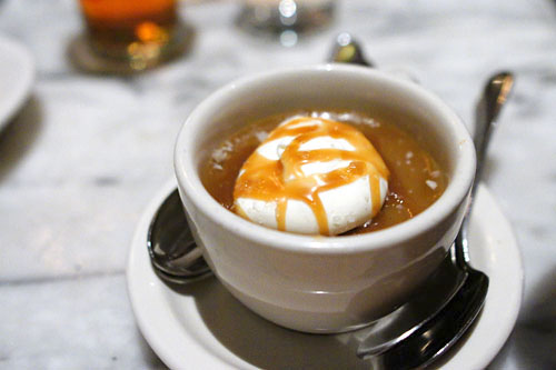 Butterscotch Pot de Crème with Salted Caramel w/ Crème Fraiche