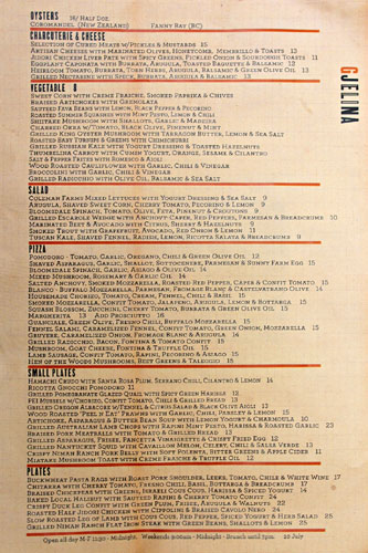 Gjelina Menu