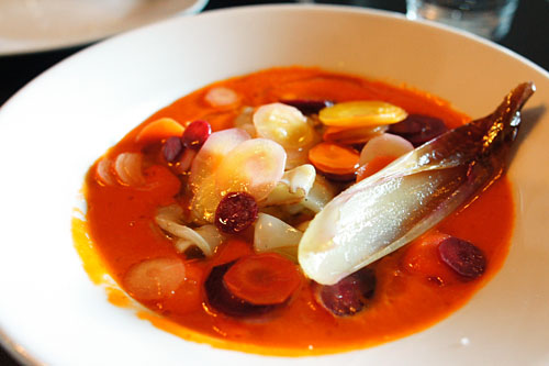 Tomato Soup, Carrots, Squid