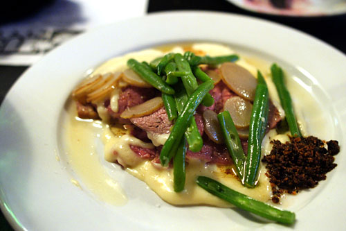 Roasted Beef, Horseradish Cream, Green Beans, Dried Mollet