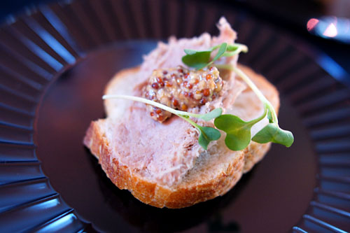 Pork Rillettes, Housemade Beer Mustard, Micro Dijon, Artisan Bread