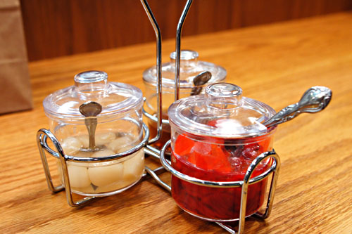 Curry Condiments: Radish, Pearl Onion, Hot Sauce