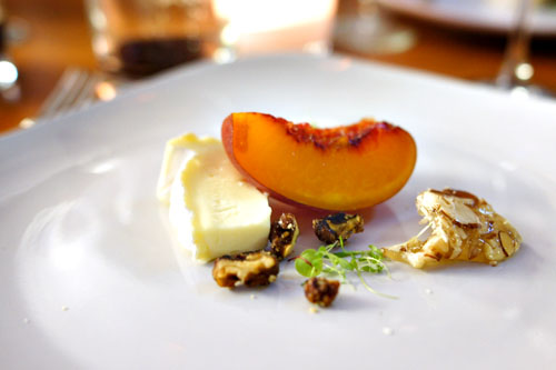 Cheese: Brie, Compressed Apricots, Honey Almond Nougatine