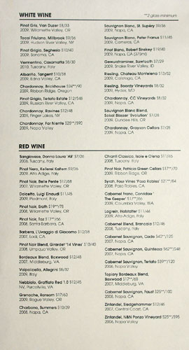 Graffiato Wine List