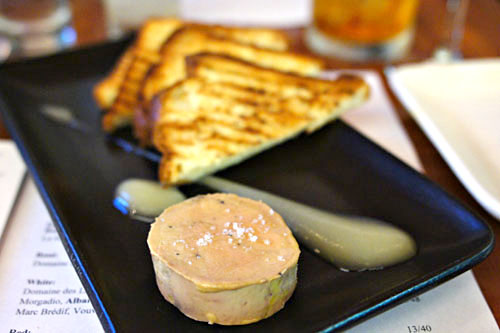 Foie gras torchon, apple puree, and toasted brioche