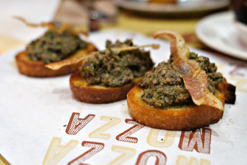 Chicken livers, capers, parsley & guanciale