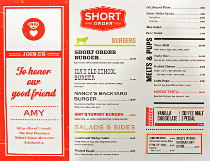 Short Order Menu