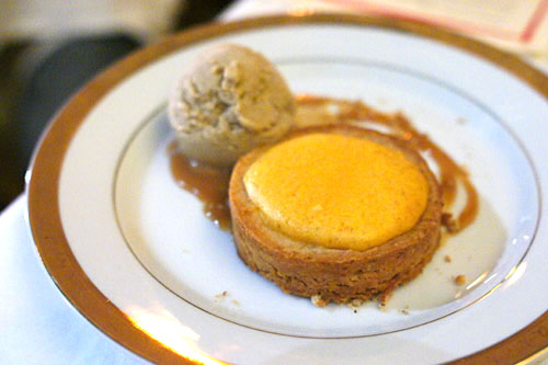 NOVEMBER PIE SWEET POTATO SOUFFLE with walnut crust, toasted marshmallow ice cream