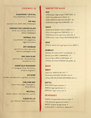 Sunny Spot Drink Menu