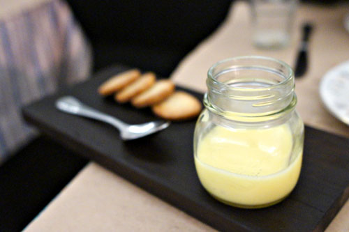 warm lemon curd, shortbread cookies